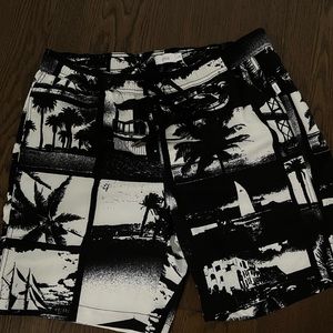 Onia Mens Swim Trunks Shorts Black White Large